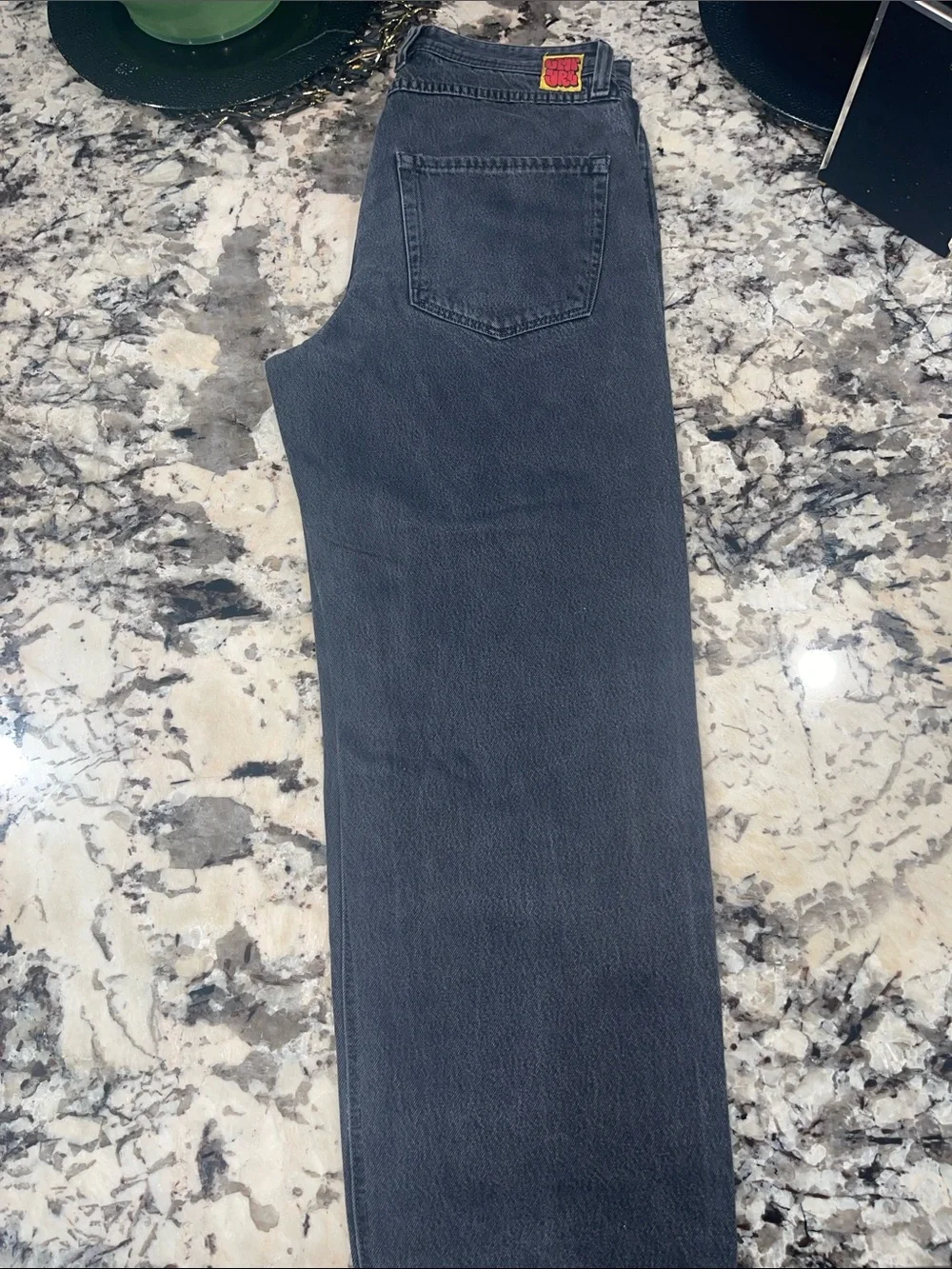 EMPYRE Relaxed Fit Men's Black Jeans with Retro Patch / vintage